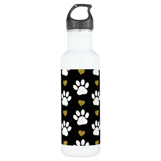 Patroon van poten, reuzenpoten, witte poten, goudh waterfles (Voorkant)