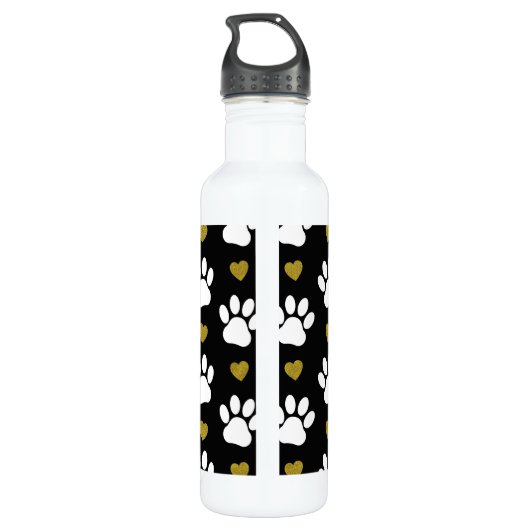 Patroon van poten, reuzenpoten, witte poten, goudh waterfles  (Achterkant)