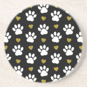 Patroon van poten, reuzenpoten, witte poten, goudh zandsteen onderzetter (Voorkant)