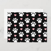 Patroon van poten, reuzenpoten, witte poten, roze  briefkaart (Voorkant / Achterkant)