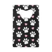 Patroon van poten, reuzenpoten, witte poten, roze creditkaart flessenopener (Achterkant)