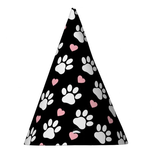 Patroon van poten, reuzenpoten, witte poten, roze  feesthoedjes (Rechts)