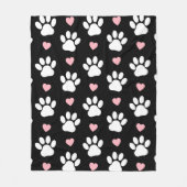 Patroon van poten, reuzenpoten, witte poten, roze  fleece deken (Voorkant)