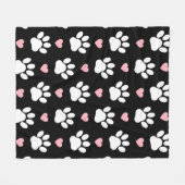 Patroon van poten, reuzenpoten, witte poten, roze  fleece deken (Voorkant (Horizontaal))