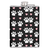 Patroon van poten, reuzenpoten, witte poten, roze  heupfles (Achterkant)