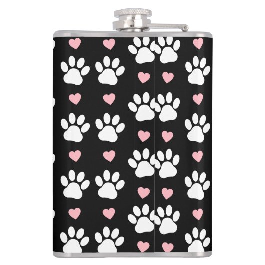 Patroon van poten, reuzenpoten, witte poten, roze  heupfles (Achterkant)