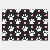 Patroon van poten, reuzenpoten, witte poten, roze  inpakpapier vel (Voorkant)