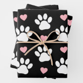 Patroon van poten, reuzenpoten, witte poten, roze inpakpapier vel (In situ)