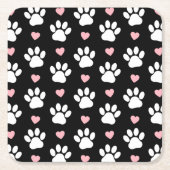 Patroon van poten, reuzenpoten, witte poten, roze  kartonnen onderzetters (Voorkant)