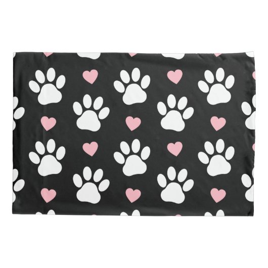 Patroon van poten, reuzenpoten, witte poten, roze  kussensloop (Achterkant)