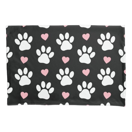 Patroon van poten, reuzenpoten, witte poten, roze  kussensloop (Voorkant)