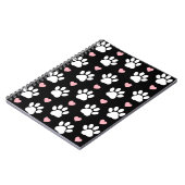 Patroon van poten, reuzenpoten, witte poten, roze  notitieboek (Linkerzijde)