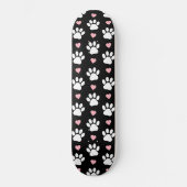 Patroon van poten, reuzenpoten, witte poten, roze  persoonlijk skateboard (Voorkant)