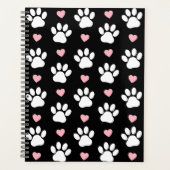 Patroon van poten, reuzenpoten, witte poten, roze planner (Voorkant)