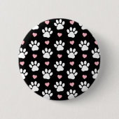 Patroon van poten, reuzenpoten, witte poten, roze ronde button 5,7 cm (Voorkant)