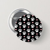 Patroon van poten, reuzenpoten, witte poten, roze ronde button 5,7 cm (Voorkant /achterkant)
