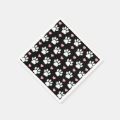 Patroon van poten, reuzenpoten, witte poten, roze  servet (Hoek)