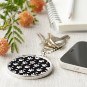 Patroon van poten, reuzenpoten, witte poten, roze  sleutelhanger (Zijkant)