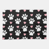 Patroon van poten, reuzenpoten, witte poten, roze  theedoek (Horizontaal)