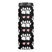 Patroon van poten, reuzenpoten, witte poten, roze thermosbeker (Achterkant)