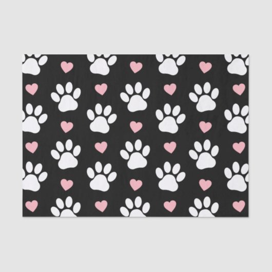 Patroon van poten, reuzenpoten, witte poten, roze  tissuepapier (Voorkant)