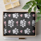 Patroon van poten, reuzenpoten, witte poten, roze  tissuepapier (Geschenk)