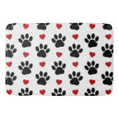 Patroon van poten, reuzenpoten, zwarte poten, rode badmat (Voorkant)