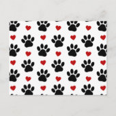 Patroon van poten, reuzenpoten, zwarte poten, rode briefkaart (Voorkant)