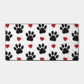 Patroon van poten, reuzenpoten, zwarte poten, rode bureaumat (Voorkant)