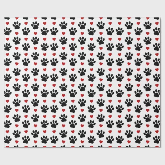 Patroon van poten, reuzenpoten, zwarte poten, rode cadeaupapier (Vlak)