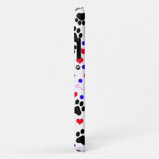 Patroon van poten, reuzenpoten, zwarte poten, rode Case-Mate iPhone case (Achterkant/rechts)