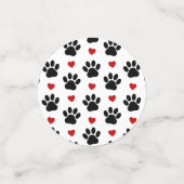 Patroon van poten, reuzenpoten, zwarte poten, rode confetti (Kleine voorkant)