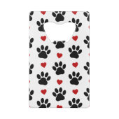 Patroon van poten, reuzenpoten, zwarte poten, rode creditkaart flessenopener (Achterkant)