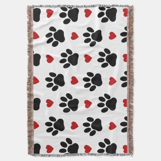 Patroon van poten, reuzenpoten, zwarte poten, rode deken (Voorkant Verticaal)