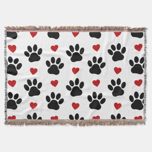 Patroon van poten, reuzenpoten, zwarte poten, rode deken (Voorkant)