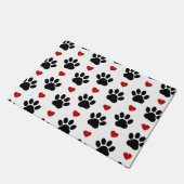 Patroon van poten, reuzenpoten, zwarte poten, rode deurmat (Schuin)