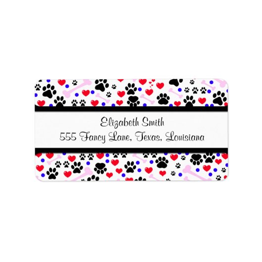 Patroon van poten, reuzenpoten, zwarte poten, rode etiket (Voorkant)