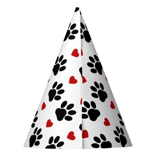 Patroon van poten, reuzenpoten, zwarte poten, rode feesthoedjes (Achterkant)