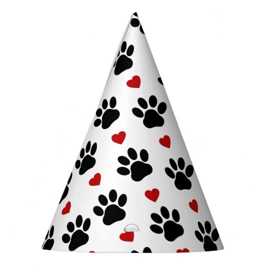 Patroon van poten, reuzenpoten, zwarte poten, rode feesthoedjes (Links)