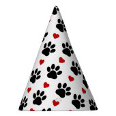 Patroon van poten, reuzenpoten, zwarte poten, rode feesthoedjes (Rechts)