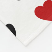 Patroon van poten, reuzenpoten, zwarte poten, rode fleece deken (Hoek)