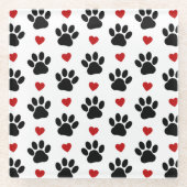 Patroon van poten, reuzenpoten, zwarte poten, rode glazen onderzetter (Voorkant)