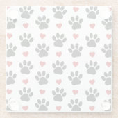 Patroon van poten, reuzenpoten, zwarte poten, rode glazen onderzetter (Achterkant)