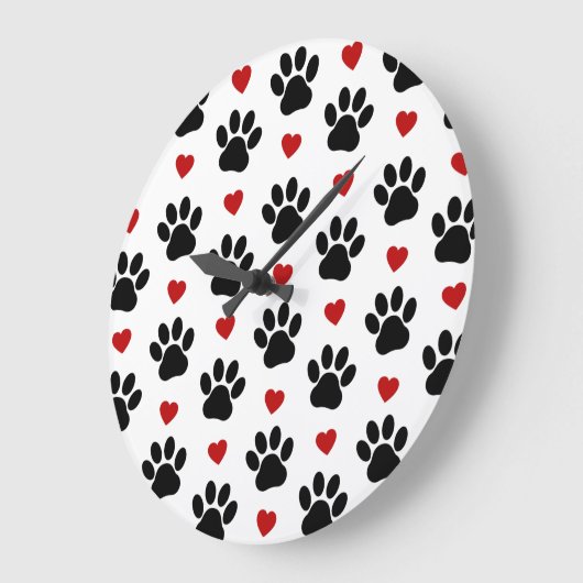 Patroon van poten, reuzenpoten, zwarte poten, rode grote klok (Hoek)