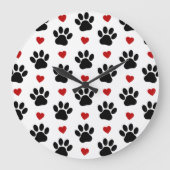 Patroon van poten, reuzenpoten, zwarte poten, rode grote klok (Voorkant)