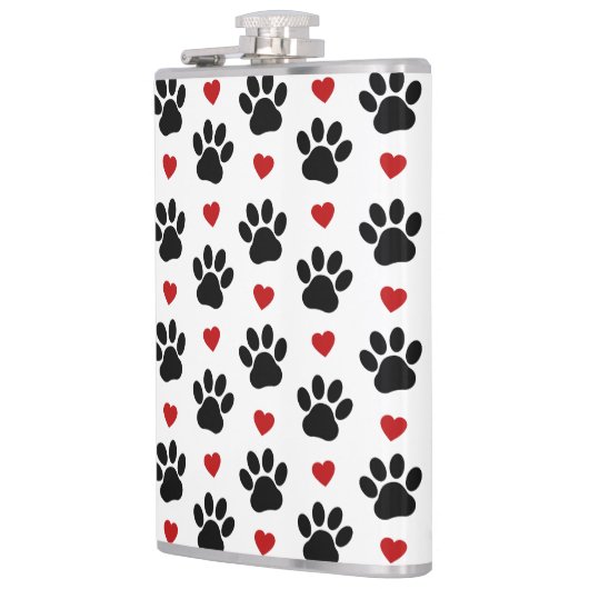 Patroon van poten, reuzenpoten, zwarte poten, rode heupfles (Links)