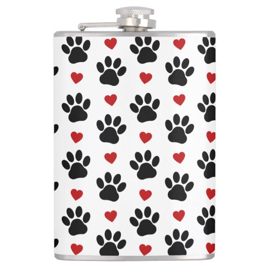 Patroon van poten, reuzenpoten, zwarte poten, rode heupfles (Voorkant)