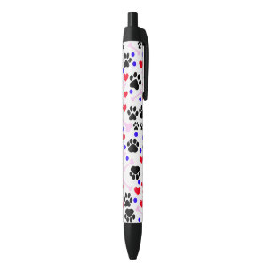 Patroon van poten, reuzenpoten, zwarte poten, rode inkt pen