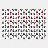 Patroon van poten, reuzenpoten, zwarte poten, rode inpakpapier vel (Voorkant 3)