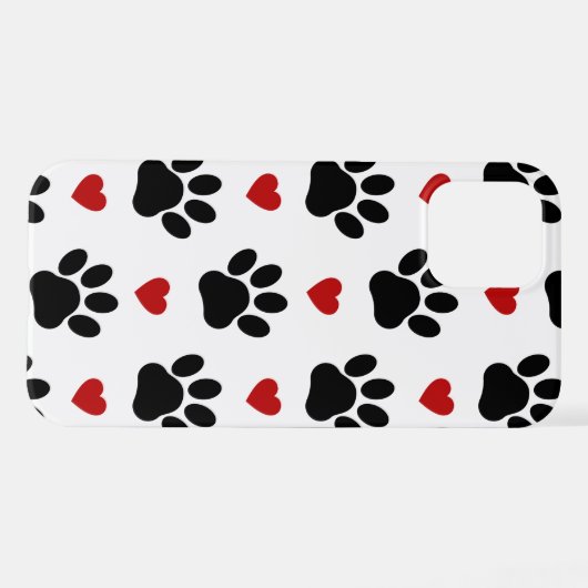 Patroon van poten, reuzenpoten, zwarte poten, rode iPhone hoesje (Achterkant horizontaal)